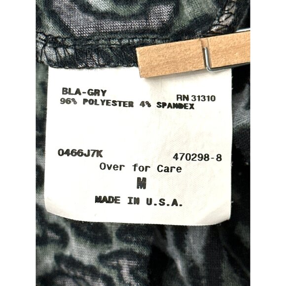 AB Studio Leopard Print Cardigan Black Gray Medium Lightweight Knit Open Front - Picture 7 of 9